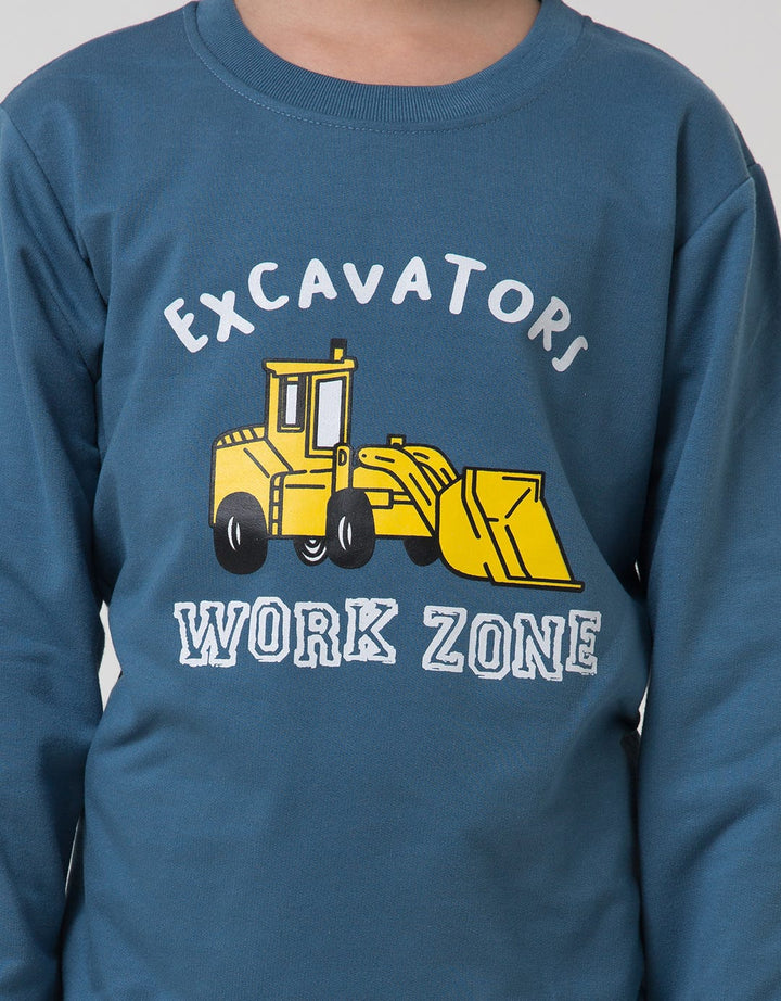 Little M Excavator Sweater Anak Laki-laki