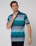 Cole Short Sleeve Polo Shirt Stripe Eng 2 Tone Block Abc