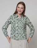 Triset Casual Blouse Print Leaf