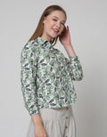 Triset Casual Blouse Print Leaf