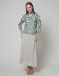 Triset Casual Blouse Print Leaf
