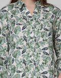 Triset Casual Blouse Print Leaf