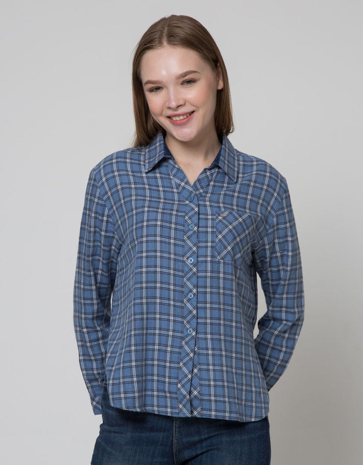 Triset Casual Plaid Print Blouse Women