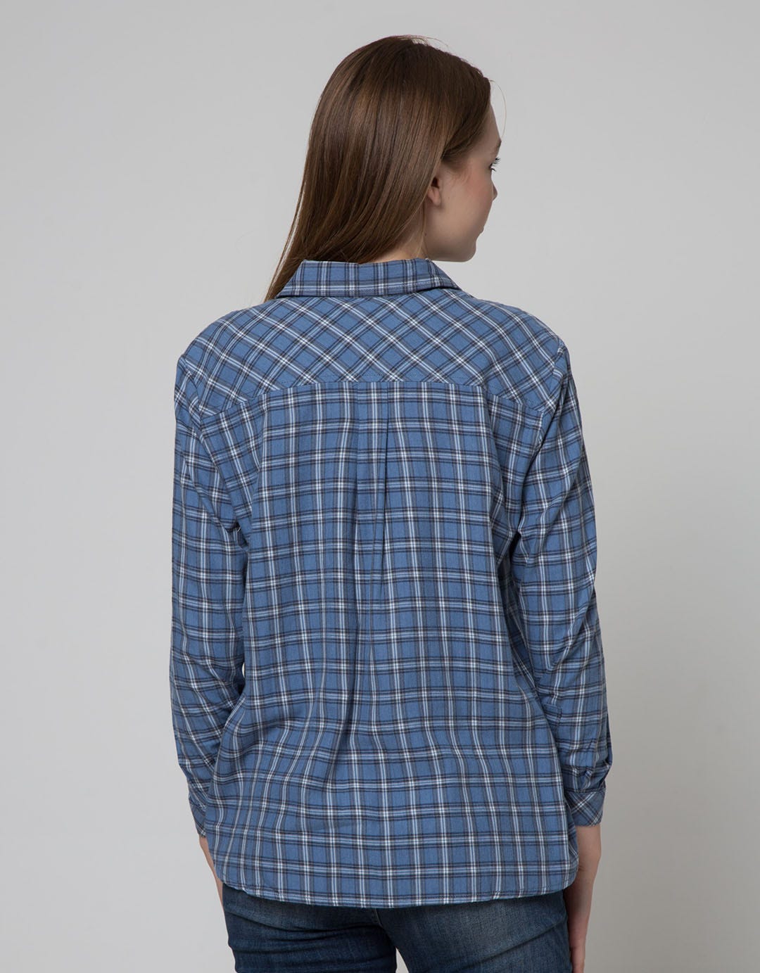 Triset Casual Plaid Print Blouse Women