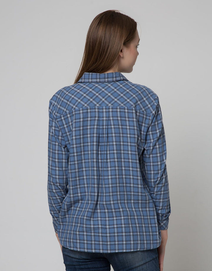 Triset Casual Plaid Print Blouse Women