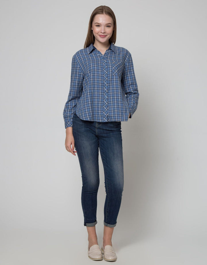 Triset Casual Plaid Print Blouse Women