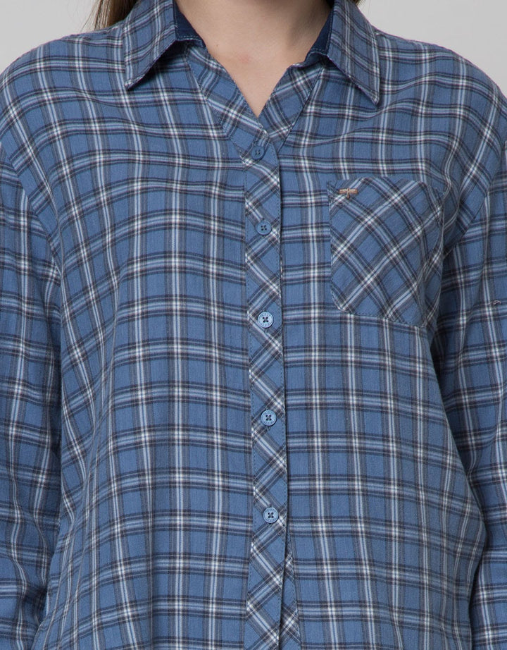 Triset Casual Plaid Print Blouse Women