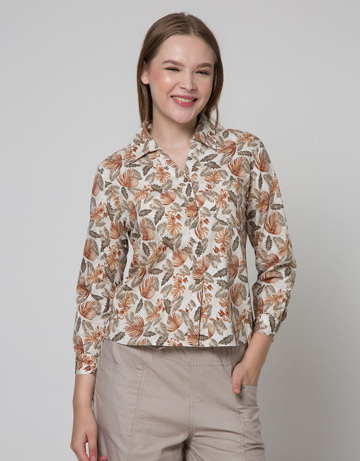 Triset Casual Leaf Print Blouse