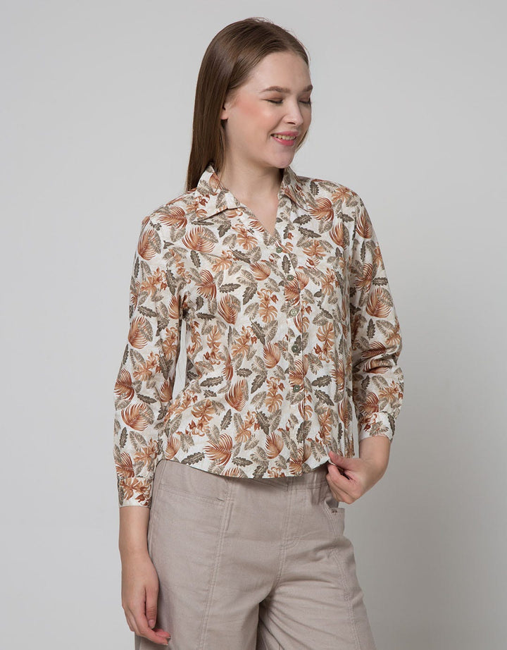 Triset Casual Leaf Print Blouse