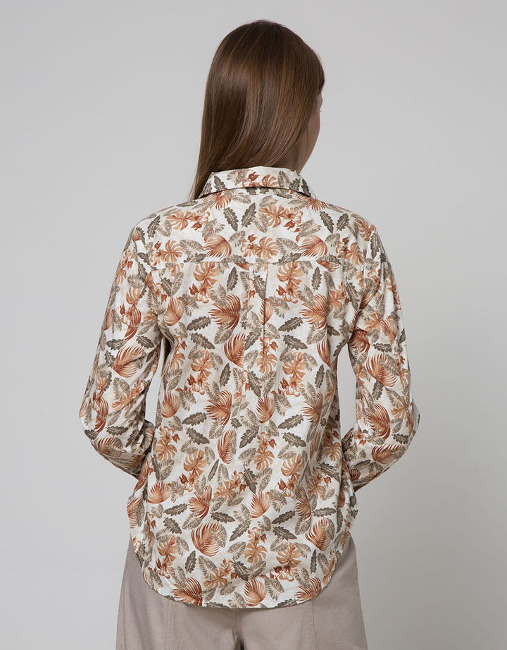 Triset Casual Leaf Print Blouse