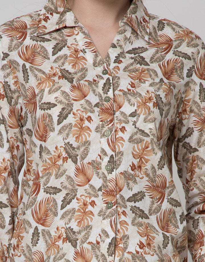 Triset Casual Leaf Print Blouse