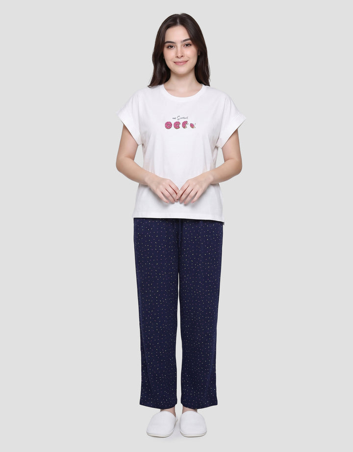SUKO THE SIMPSONS PRINT DONUTS SETELAN PIYAMA WANITA