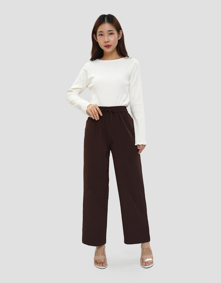 CONNEXION DRAWSTRING LOOSE FIT CELANA PANJANG WANITA