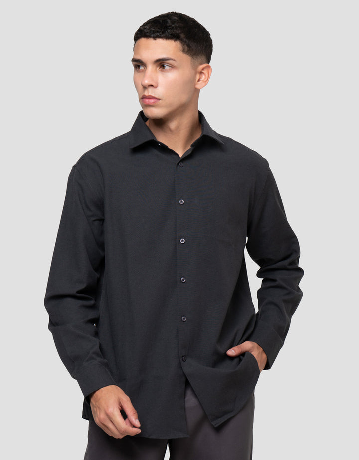 COLE SOLID TEXTURE KEMEJA LENGAN PANJANG PRIA