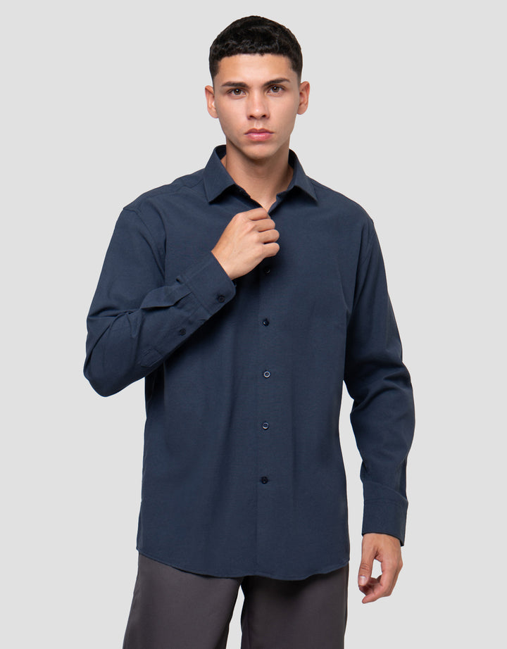 COLE SOLID TEXTURE KEMEJA LENGAN PANJANG PRIA