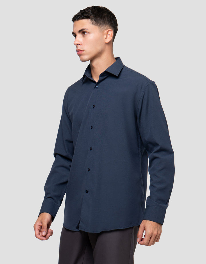 COLE SOLID TEXTURE KEMEJA LENGAN PANJANG PRIA