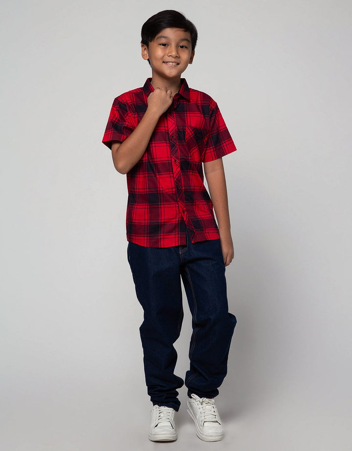 Nevada Short Sleeve Shirt Poplin Fullprint Check