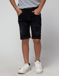 Nevada Rib Splash Celana Jeans Pendek Anak Laki-Laki