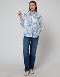 Details Long Sleeve Shirt Printed With Button Opening