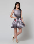 Kidz Too Sleeless Midi Dress Kotak Hitam Kantong Geber Cherry
