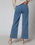 Details High Waist Celana Kulot Denim Wanita