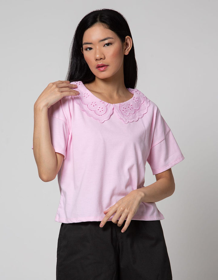 Details Blouse Jersey With Embro Applique At Peter Pan Co