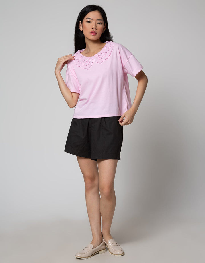 Details Blouse Jersey With Embro Applique At Peter Pan Co