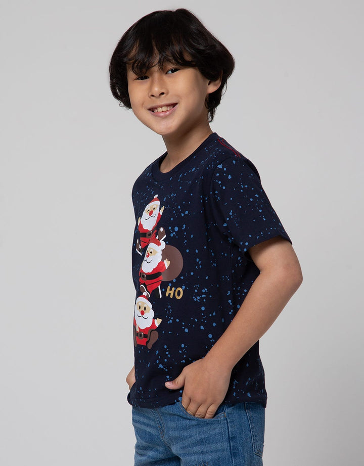 Little M Short Sleeve T-Shirt Christmas Santa Ho Ho Ho