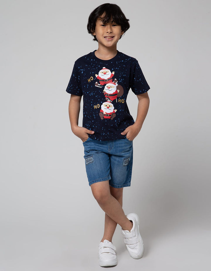 Little M Short Sleeve T-Shirt Christmas Santa Ho Ho Ho