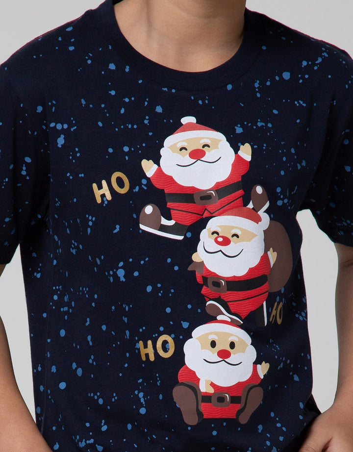 Little M Short Sleeve T-Shirt Christmas Santa Ho Ho Ho