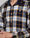 Cardinal Jeans Plaid Pattern Long Sleeve Shirt