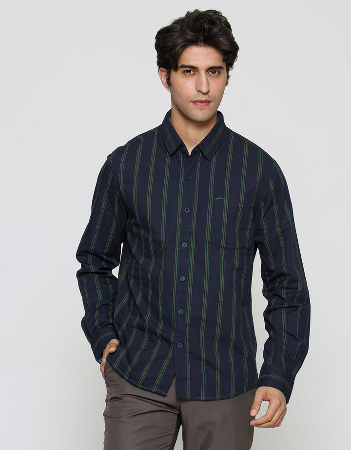Cardinal Vertical Stripe Men's Long Sleeve Shirt