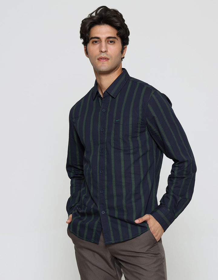 Cardinal Vertical Stripe Men's Long Sleeve Shirt