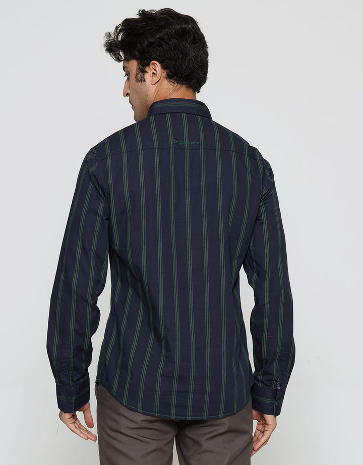 Cardinal Vertical Stripe Men's Long Sleeve Shirt