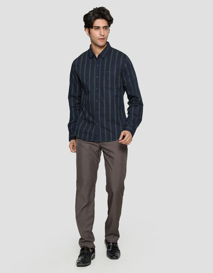 Cardinal Vertical Stripe Men's Long Sleeve Shirt
