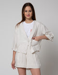 Details Blazer 7/8 Sleeves With 1 Covered Button