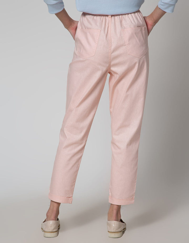 Details Long Pants High Waist W Half Elastic At Waist