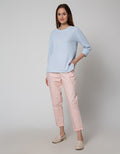 Details Long Pants High Waist W Half Elastic At Waist