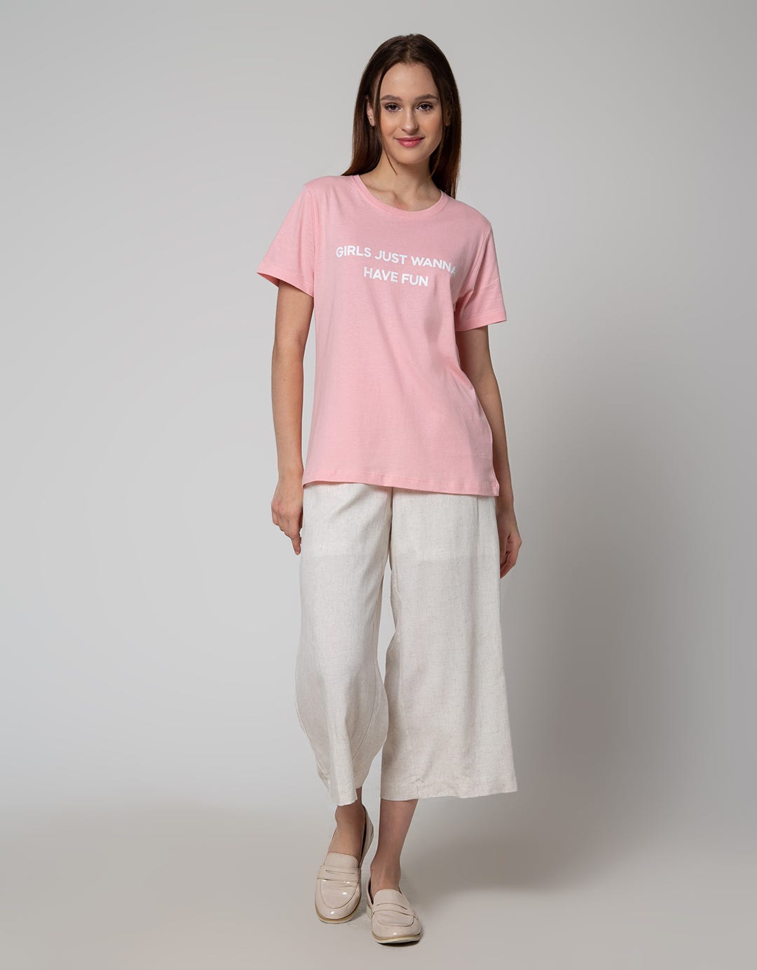 Details Long Pants Woven With Wide Leg Style