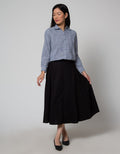 Details Midi Skirt Medium Length With Pocket Ruffle