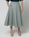 Details Midi Skirt Medium Length With Pocket Ruffle