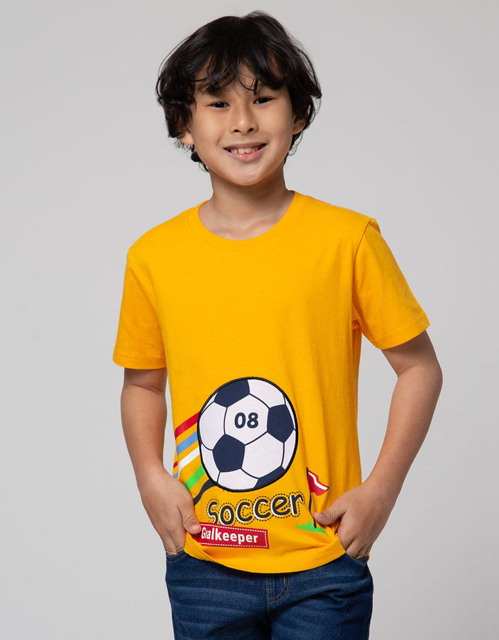 Little M Short Sleeve T-Shirt Aplikasi Soccer