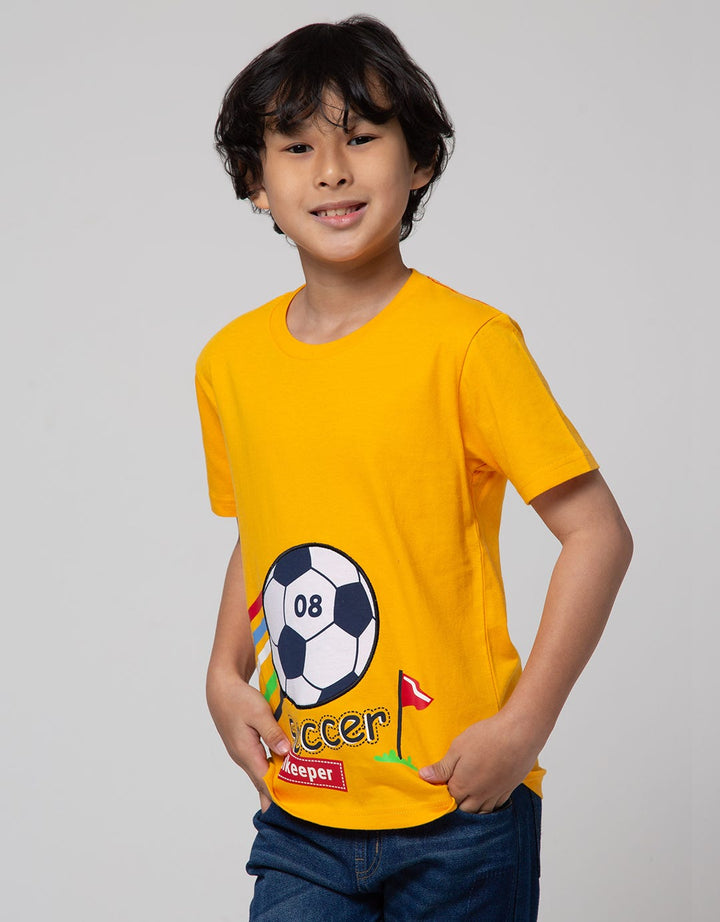 Little M Short Sleeve T-Shirt Aplikasi Soccer