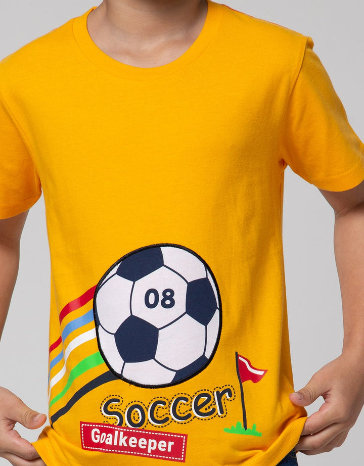 Little M Short Sleeve T-Shirt Aplikasi Soccer