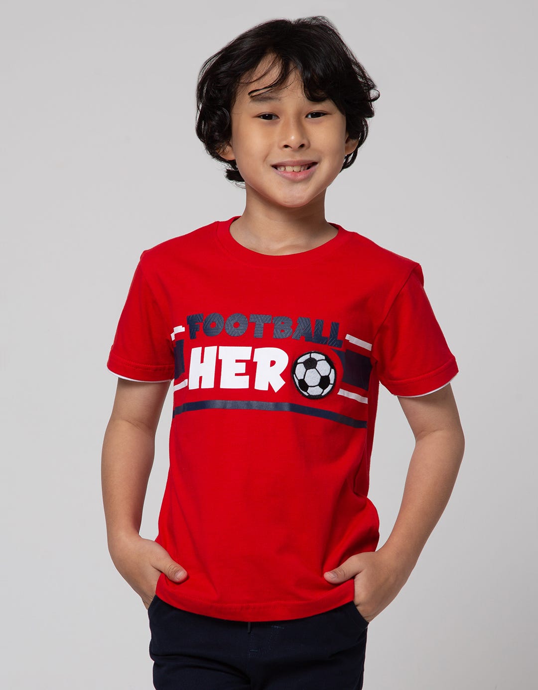 Little M Short Sleeve T-Shirt Aplikasi Football Hero