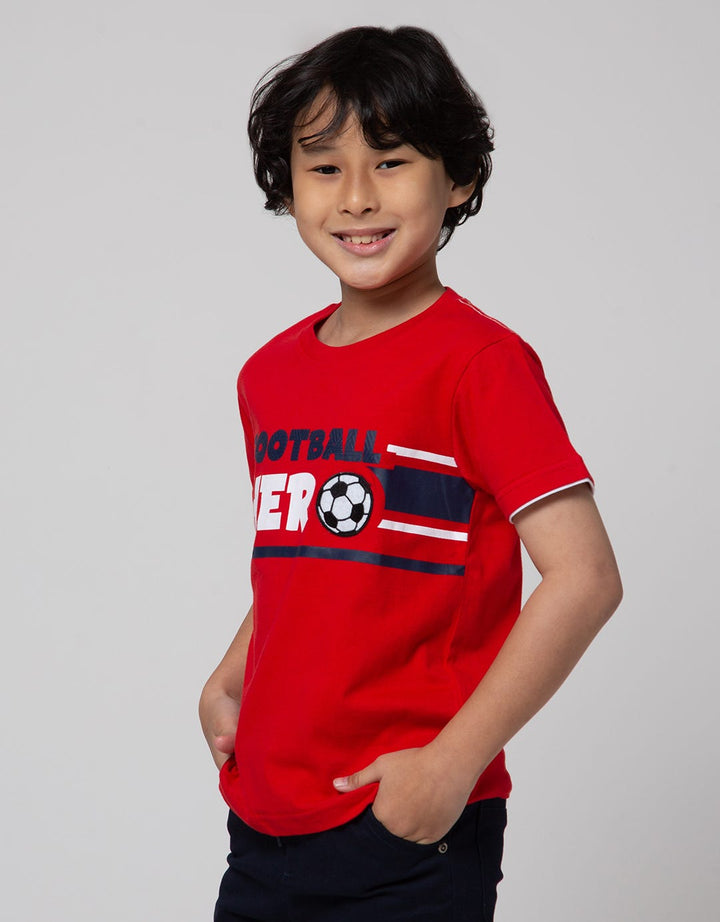 Little M Short Sleeve T-Shirt Aplikasi Football Hero