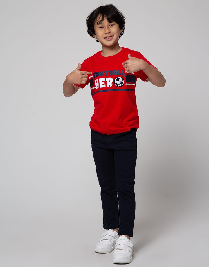 Little M Short Sleeve T-Shirt Aplikasi Football Hero