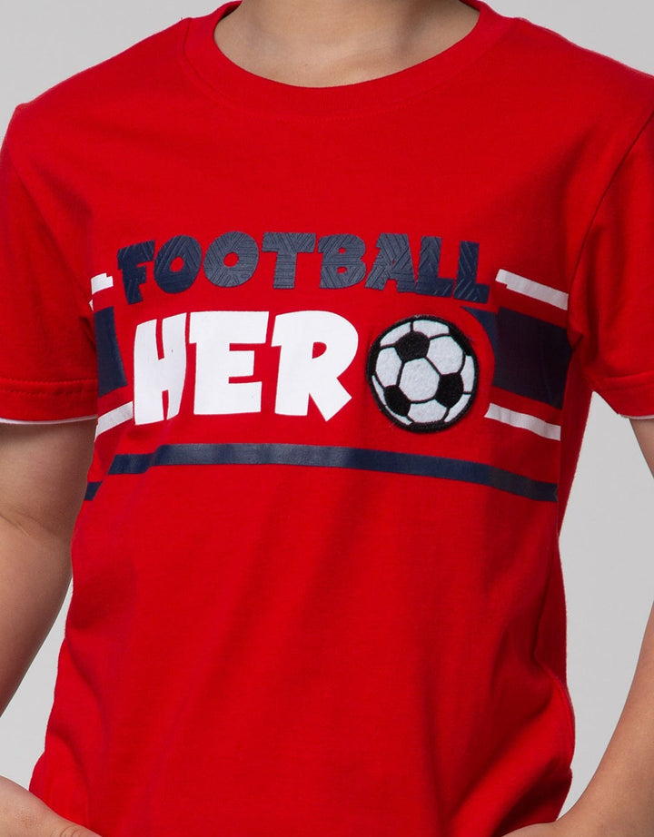 Little M Short Sleeve T-Shirt Aplikasi Football Hero