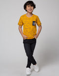 Little M Short Sleeve T-Shirt Bear Kantong Aplikasi Gantung