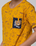 Little M Short Sleeve T-Shirt Bear Kantong Aplikasi Gantung